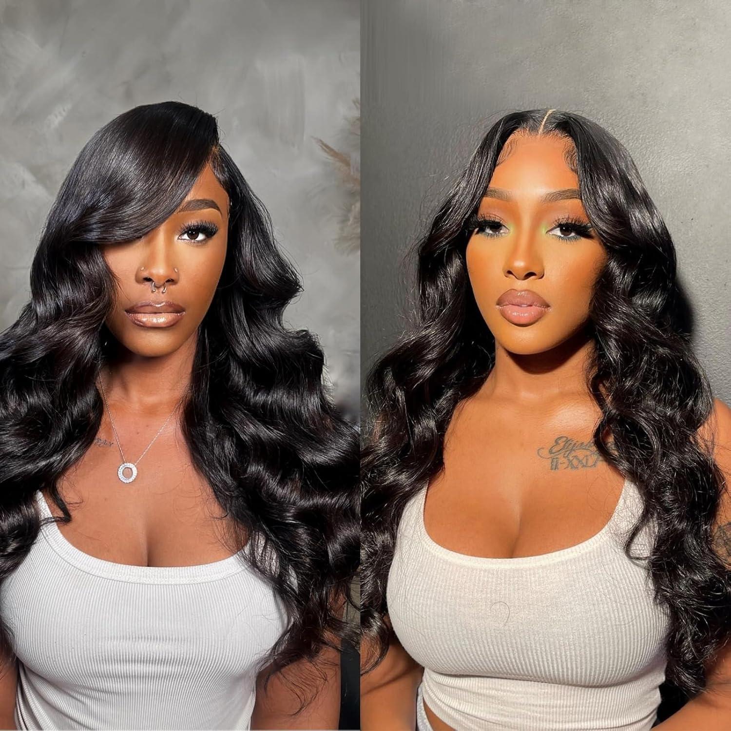 imageBEEOS 13x6 Ultrafitted HD Lace Wig 250 Density Pre Plucked Curly Human Hair Wigs Bleached Knots 18 Inch360 HD Lace Body Wave Wig180 Density