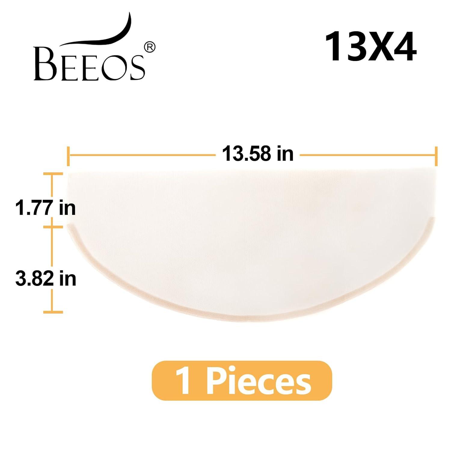 imageBEEOS 4x4 Transparent Lace for Wig Making 5 Pieces Lace Net Base for Making Closure Wigs Accessories for Repairing Wig Cap01mm Skinlike HD Lace
