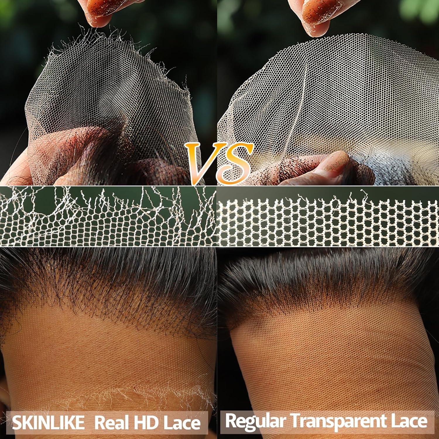 imageBEEOS 4x4 Transparent Lace for Wig Making 5 Pieces Lace Net Base for Making Closure Wigs Accessories for Repairing Wig Cap01mm Skinlike HD Lace