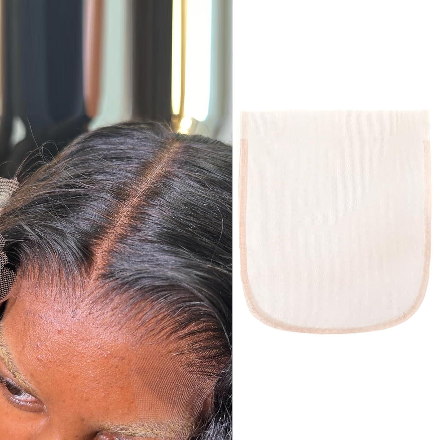 imageBEEOS 4x4 Transparent Lace for Wig Making 5 Pieces Lace Net Base for Making Closure Wigs Accessories for Repairing Wig Cap01mm Skinlike HD Lace