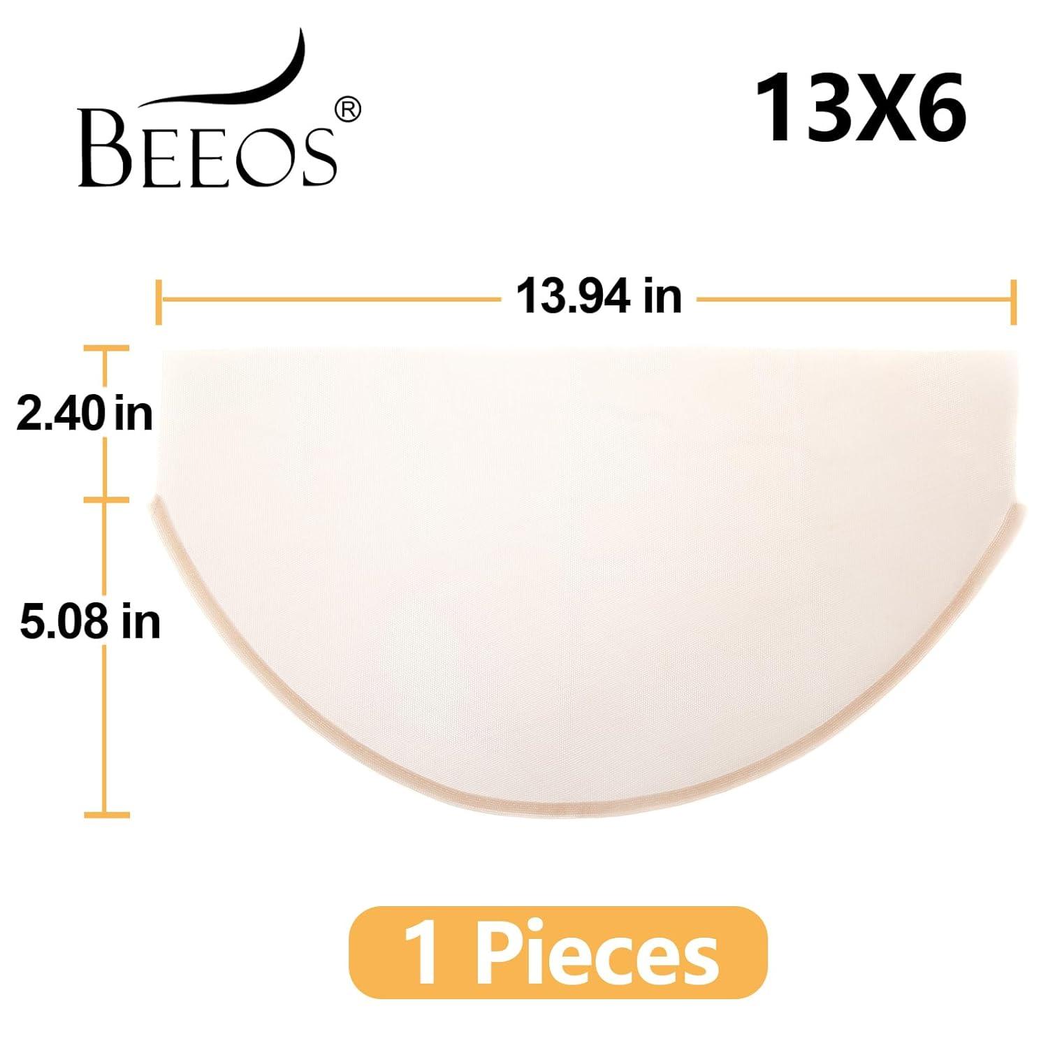 imageBEEOS 4x4 Transparent Lace for Wig Making 5 Pieces Lace Net Base for Making Closure Wigs Accessories for Repairing Wig Cap01mm Skinlike HD Lace