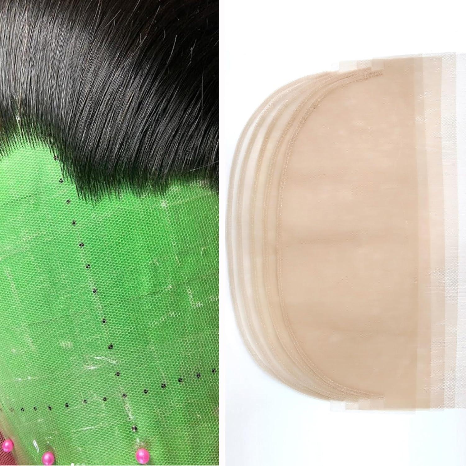 imageBEEOS 4x4 Transparent Lace for Wig Making 5 Pieces Lace Net Base for Making Closure Wigs Accessories for Repairing Wig CapTransparent Lace
