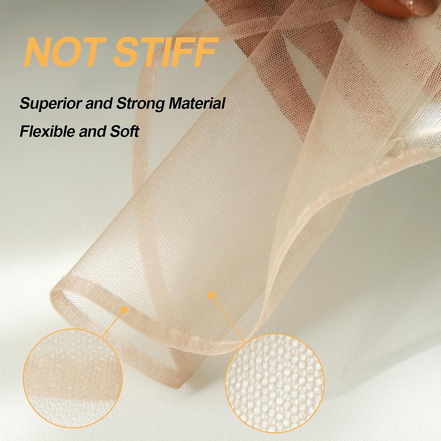 imageBEEOS 4x4 Transparent Lace for Wig Making 5 Pieces Lace Net Base for Making Closure Wigs Accessories for Repairing Wig CapTransparent Lace