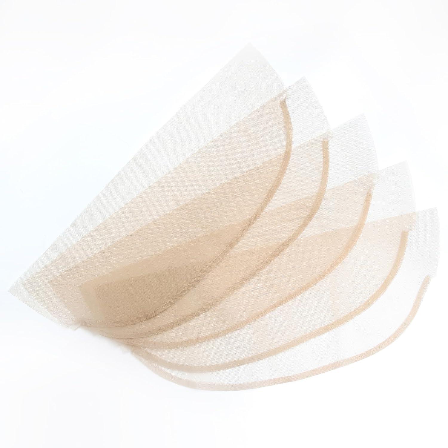 imageBEEOS 4x4 Transparent Lace for Wig Making 5 Pieces Lace Net Base for Making Closure Wigs Accessories for Repairing Wig CapTransparent Lace