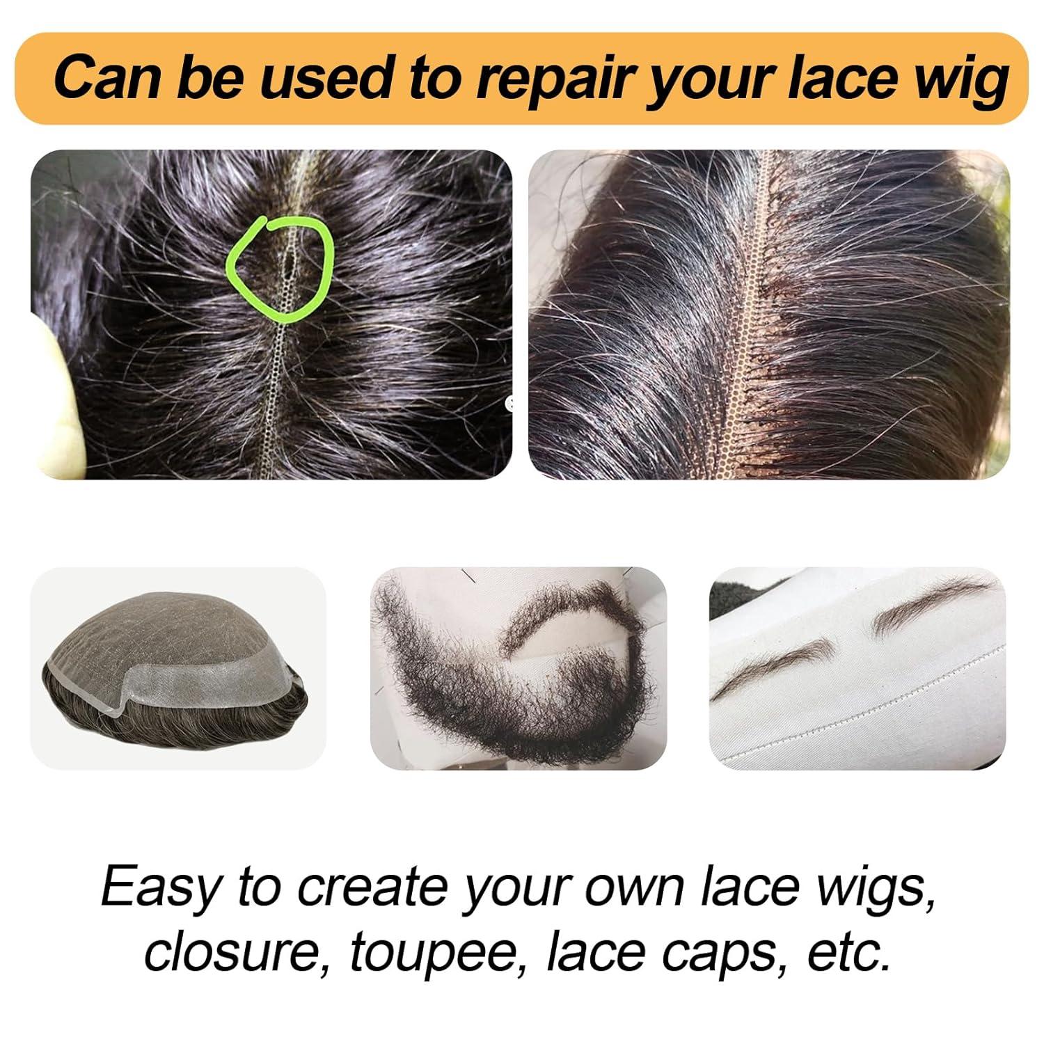imageBEEOS 4x4 Transparent Lace for Wig Making 5 Pieces Lace Net Base for Making Closure Wigs Accessories for Repairing Wig CapTransparent Lace