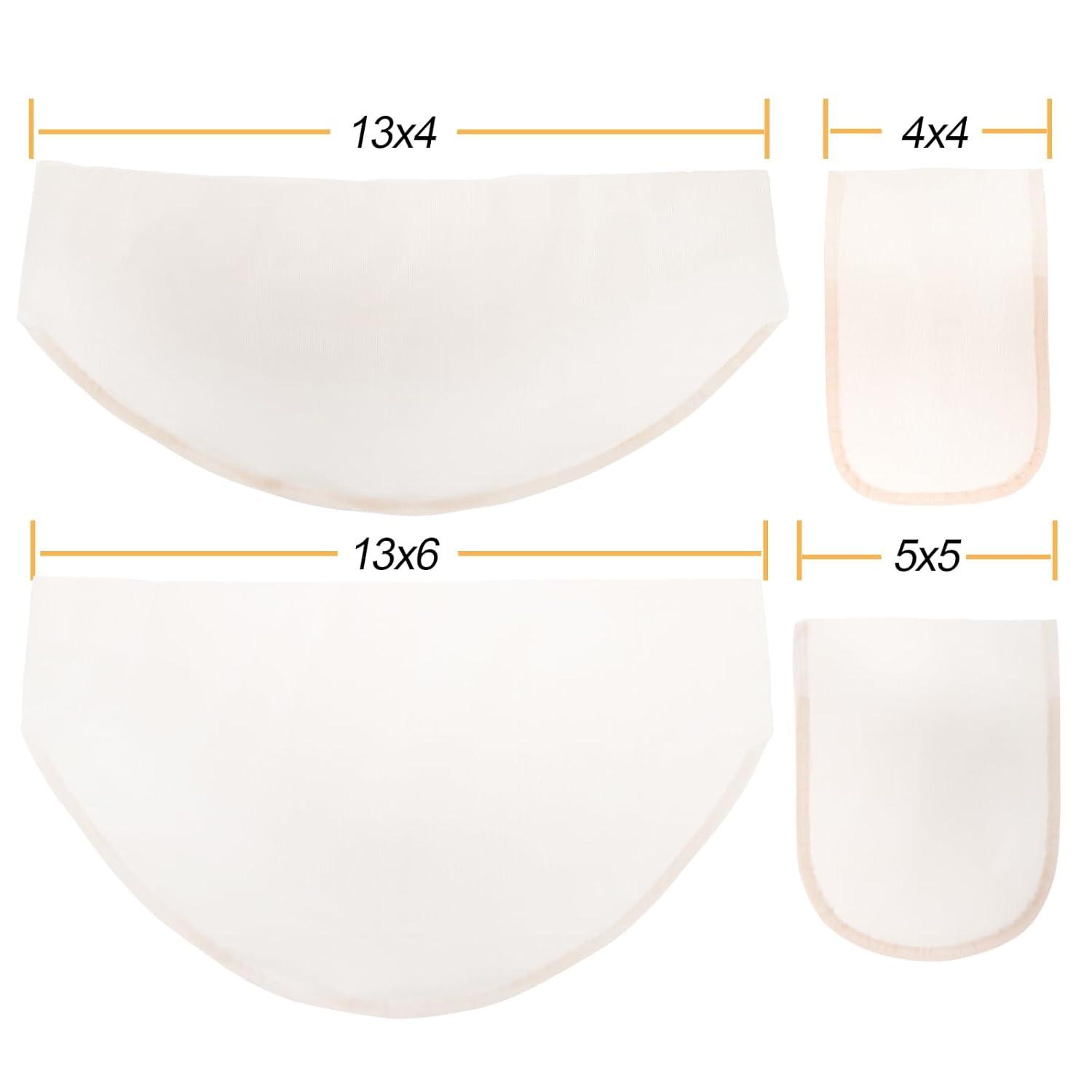 imageBEEOS 4x4 Transparent Lace for Wig Making 5 Pieces Lace Net Base for Making Closure Wigs Accessories for Repairing Wig CapTransparent Lace