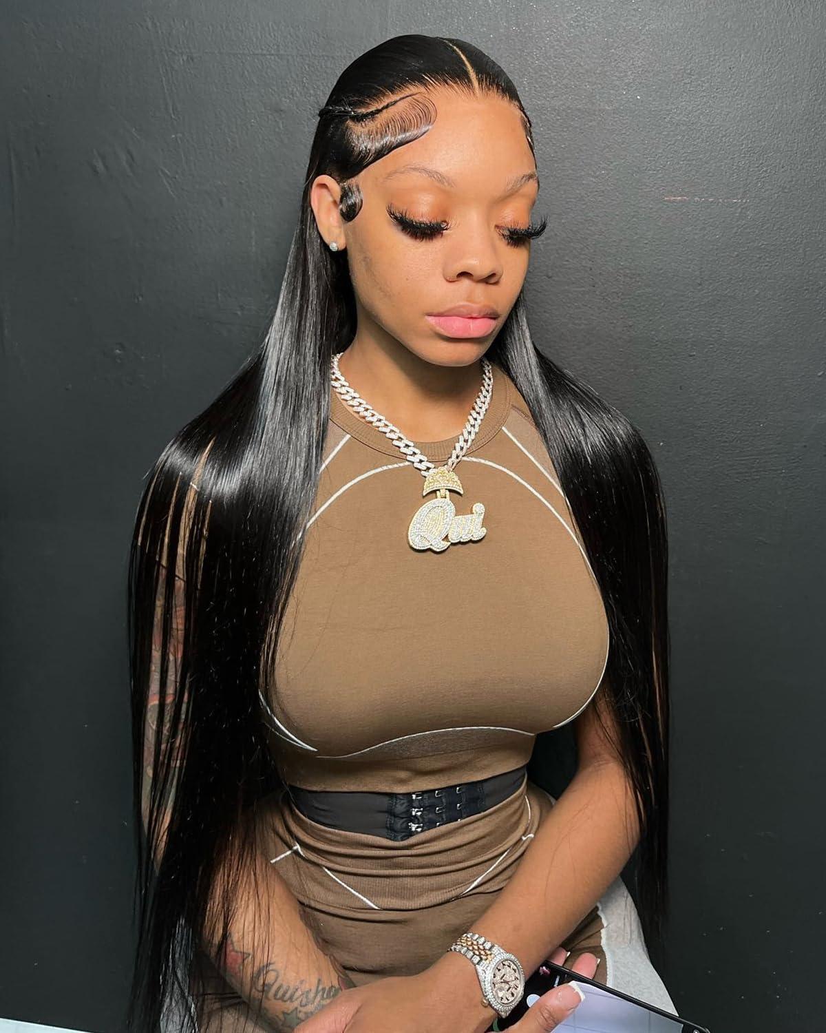 imageBEEOS Wear and Go 5x5 SKINLIKE Real HD Lace Closure Wig Precut 180 Density PrePlucked Bleached Knots Glueless Straight Virgin Human Hair Wigs 22 Inch13x6 Body Wave Glueless HD Lace Wig 250 Density