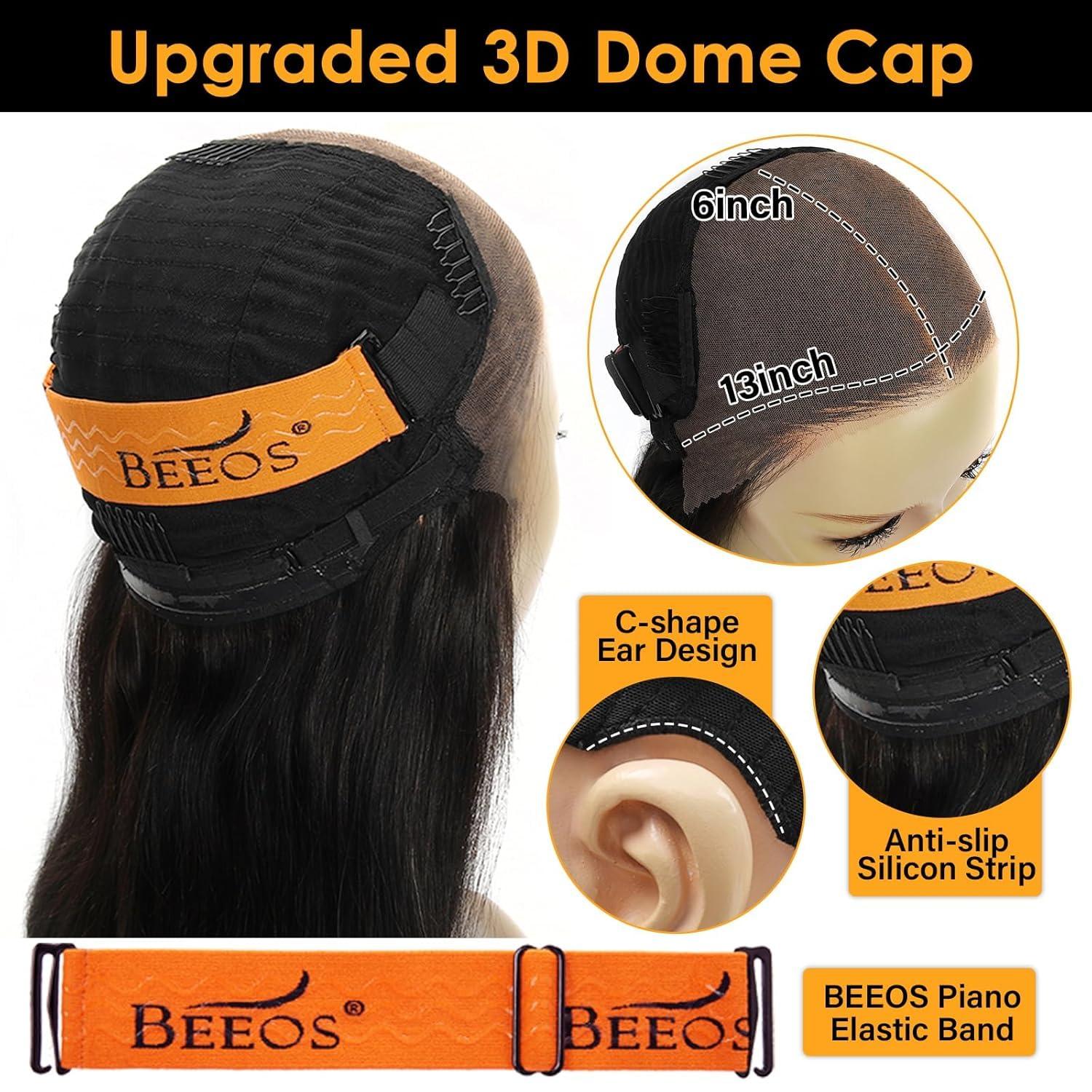 imageBEEOS Wear and Go 5x5 SKINLIKE Real HD Lace Closure Wig Precut 180 Density PrePlucked Bleached Knots Glueless Straight Virgin Human Hair Wigs 22 Inch13x6 Body Wave Glueless HD Lace Wig 250 Density