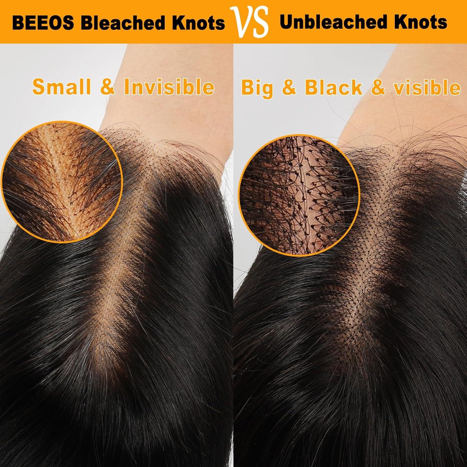 imageBEEOS Wear and Go 5x5 SKINLIKE Real HD Lace Closure Wig Precut 180 Density PrePlucked Bleached Knots Glueless Straight Virgin Human Hair Wigs 22 Inch9x6 Body Wave Glueless HD Lace Wig 180 Density