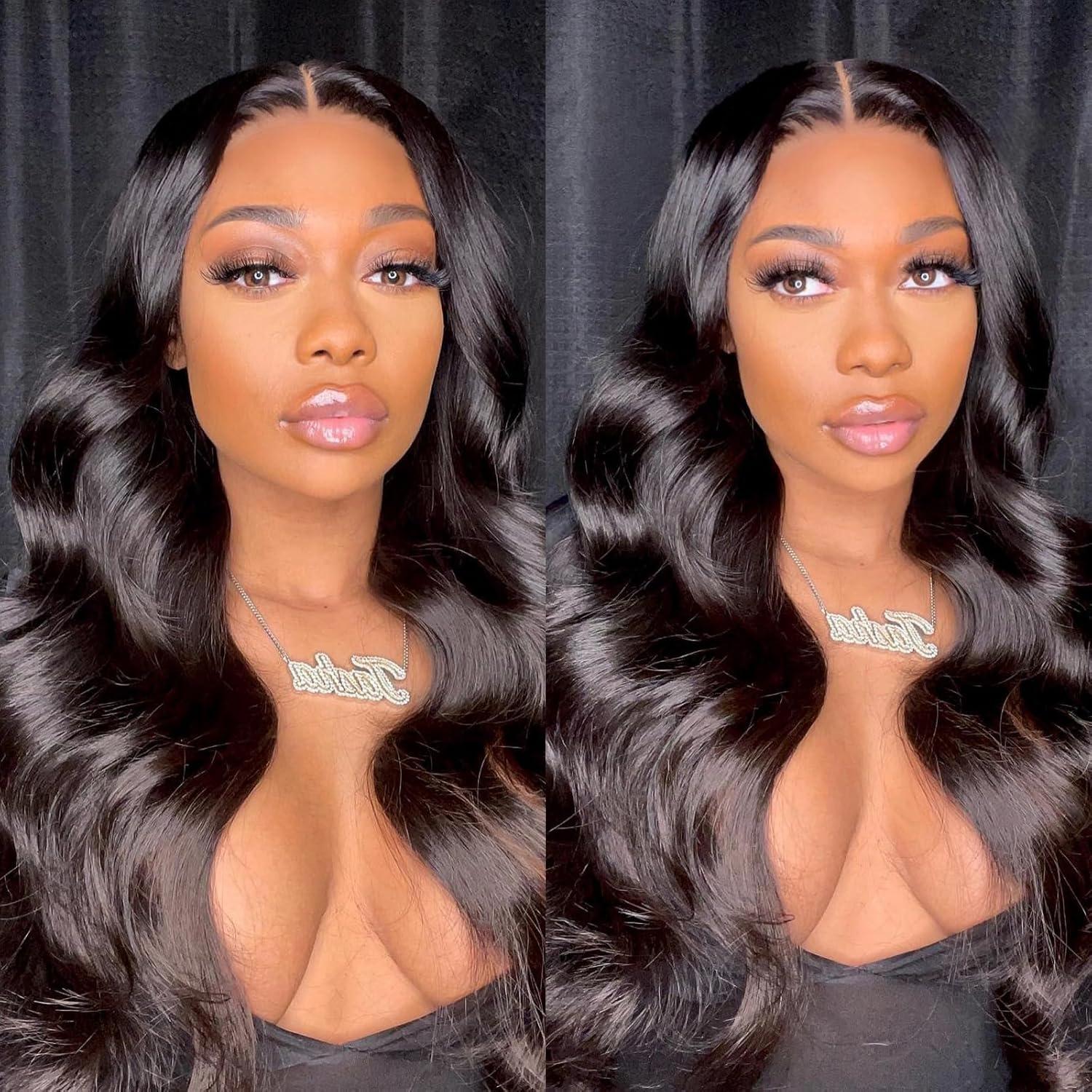 imageBEEOS Wear and Go 5x5 SKINLIKE Real HD Lace Closure Wig Precut 180 Density PrePlucked Bleached Knots Glueless Straight Virgin Human Hair Wigs 22 Inch9x6 Body Wave Glueless HD Lace Wig 180 Density