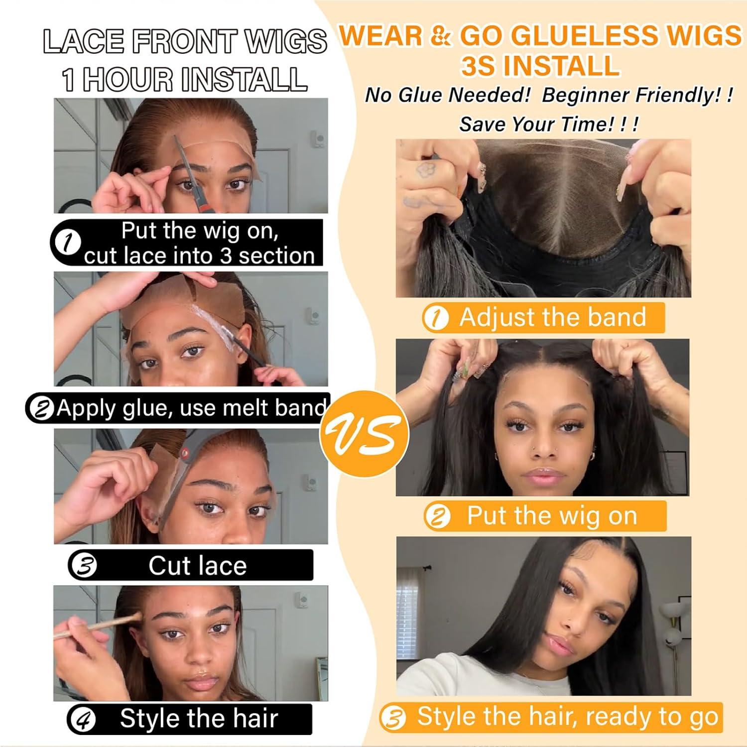 imageBEEOS Wear and Go 5x5 SKINLIKE Real HD Lace Closure Wig Precut 180 Density PrePlucked Bleached Knots Glueless Straight Virgin Human Hair Wigs 22 Inch9x6 Body Wave Glueless HD Lace Wig 180 Density