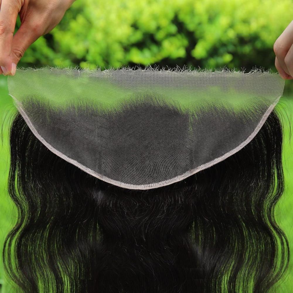 imageBEEOS 13x6 HD Lace Frontal Only 010mm Ultrathin Invisible Film Lace Straight Virgin Human Hair Frontal Pre Plucked Natural Hairline 20 Inch13x6 HD Lace FrontalBody Wave