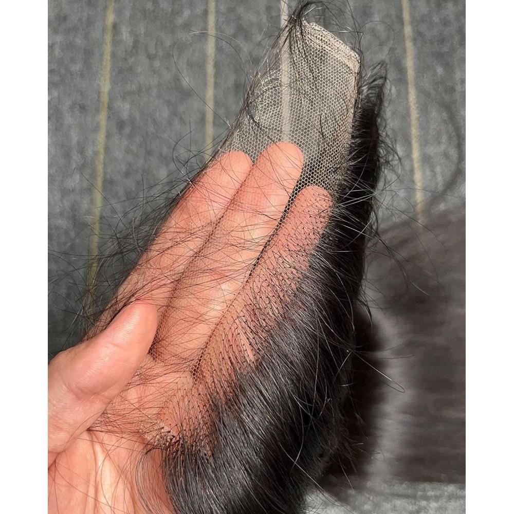 imageBEEOS 13x6 HD Lace Frontal Only 010mm Ultrathin Invisible Film Lace Straight Virgin Human Hair Frontal Pre Plucked Natural Hairline 20 Inch4x4 HD Lace ClosureStraight