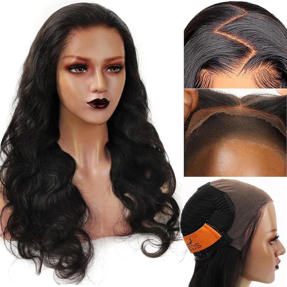 imageBEEOS Wear and Go 5x5 SKINLIKE Real HD Lace Closure Wig Precut 180 Density PrePlucked Bleached Knots Glueless Straight Virgin Human Hair Wigs 22 Inch13x6 Body Wave Glueless HD Lace Wig 250 Density