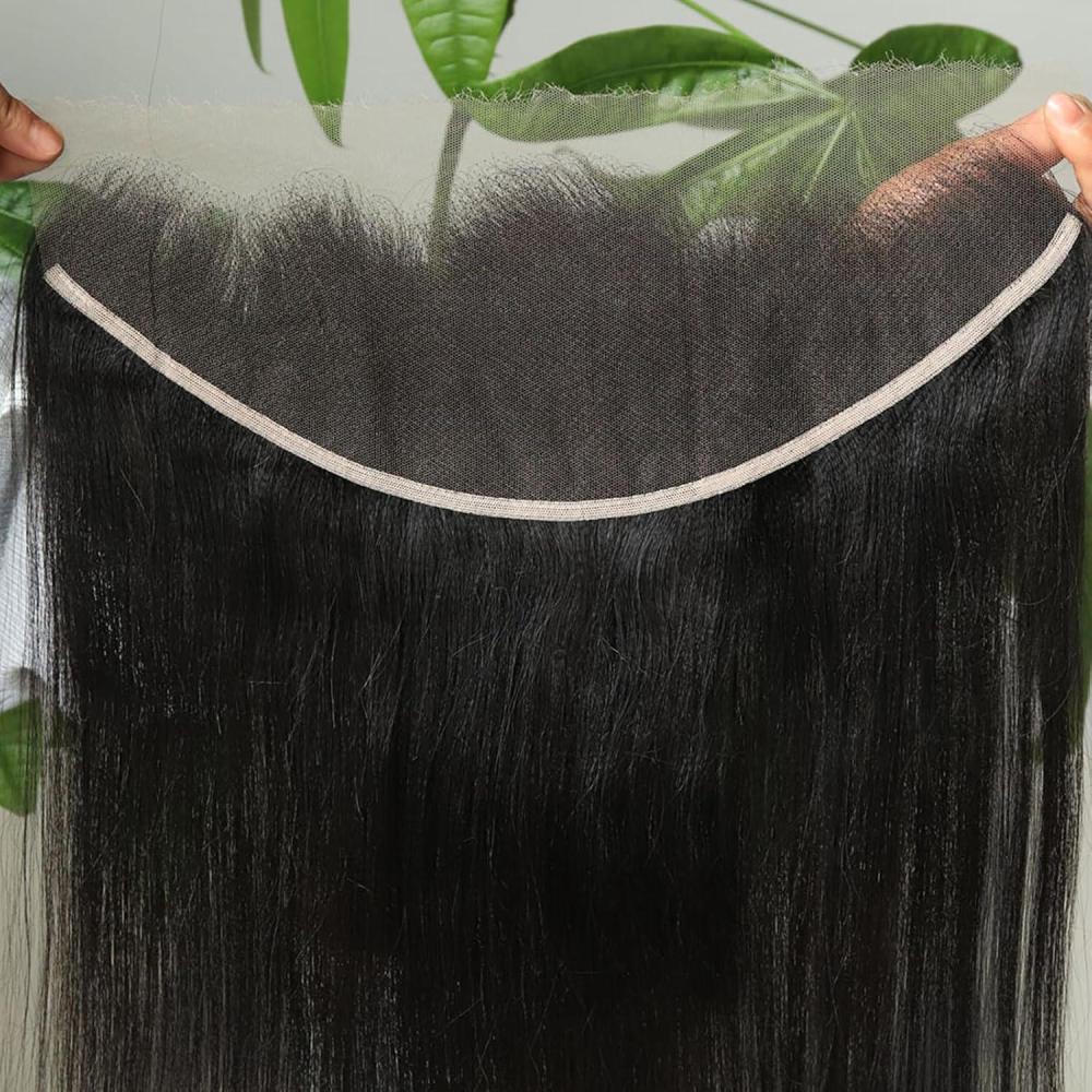 imageBEEOS Yaki Straight 5x5 SKINLIKE Real HD Lace Closure PrePlucked Bleached Knots Natural Black Human Hair 16 Inch13x4 HD Lace FrontalYaki Straight