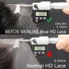BEEOS 13×6 HD Lace Frontal Only, 0.10mm Ultra-thin Invisible Film Lace Straight Virgin Human Hair Frontal Pre Plucked Natural Hairline 20 Inch(5×5 HD Lace Closure-Deep Wave)