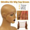 BEEOS Black SKINLIKE HD Wig Cap, 4 Pieces Invisible and Sheer Breathable Ultra-thin Stretchy Stocking Caps for Lace Front Wigs, Bald Cap for Women(Dark Brown 4 PCS)