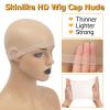 BEEOS Black SKINLIKE HD Wig Cap, 4 Pieces Invisible and Sheer Breathable Ultra-thin Stretchy Stocking Caps for Lace Front Wigs, Bald Cap for Women(Nude 4 PCS)