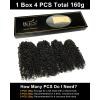 BEEOS Deep Wave Crochet Human Hair 160g, 1B/4/30 Ombre Knotless Pre-Separated Feather Crochet Hair for Women 160g, Invisible String Lightweight Reusable(160g Burmese Curly Natural Black)