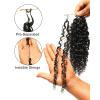 BEEOS Deep Wave Crochet Human Hair 160g, 1B/4/30 Ombre Knotless Pre-Separated Feather Crochet Hair for Women 160g, Invisible String Lightweight Reusable(160g Burmese Curly Natural Black)