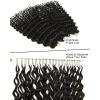 BEEOS Deep Wave Crochet Human Hair 160g, 1B/4/30 Ombre Knotless Pre-Separated Feather Crochet Hair for Women 160g, Invisible String Lightweight Reusable(40g Deep Wave Natural Black)