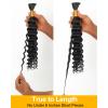 BEEOS Human Braiding Hair for Boho Braids, 100g Deep Wave Bulk Human Hair for Braiding Bohemian Knotless Micro Braids 18 Inch #1B Natural Black(#1 Jet Black-100g)