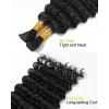 BEEOS Human Braiding Hair for Boho Braids, 100g Deep Wave Bulk Human Hair for Braiding Bohemian Knotless Micro Braids 18 Inch #1B Natural Black(#1 Jet Black-100g)