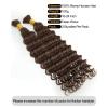 BEEOS Human Braiding Hair for Boho Braids, 100g Deep Wave Bulk Human Hair for Braiding Bohemian Knotless Micro Braids 18 Inch #1B Natural Black(#4 Chocolate Brown-100g)
