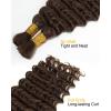 BEEOS Human Braiding Hair for Boho Braids, 100g Deep Wave Bulk Human Hair for Braiding Bohemian Knotless Micro Braids 18 Inch #1B Natural Black(#4 Chocolate Brown-100g)
