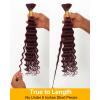 BEEOS Human Braiding Hair for Boho Braids, 100g Deep Wave Bulk Human Hair for Braiding Bohemian Knotless Micro Braids 18 Inch #1B Natural Black(#99J Burgundy-100g)