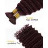 BEEOS Human Braiding Hair for Boho Braids, 100g Deep Wave Bulk Human Hair for Braiding Bohemian Knotless Micro Braids 18 Inch #1B Natural Black(#99J Burgundy-100g)