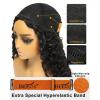 BEEOS Kinky Curly Remy Human Hair Half Wig, 200% Density 3 In 1 Drawstring Glueless Half Wig for Women, Seamless Flip Over 20 Inch #1 Jet Black(Burmese Curly)