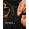 BEEOS Kinky Curly Remy Human Hair Half Wig, 200% Density 3 In 1 Drawstring Glueless Half Wig for Women, Seamless Flip Over 20 Inch #1 Jet Black(Curly)