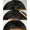 BEEOS Kinky Curly Remy Human Hair Half Wig, 200% Density 3 In 1 Drawstring Glueless Half Wig for Women, Seamless Flip Over 20 Inch #1 Jet Black(Kinky Straight)
