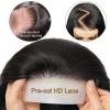 BEEOS Wear to Go 5×5 Pre-cut SKINLIKE Real HD Lace Closure Wig, 180% Density Glueless Short Straight Bob Wig Pre-Plucked Bleached Knots Human Hair Wigs Ready to Wear 12 Inch(5×5 Glueless HD Lace Bob Wig)