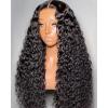 BEEOS 13×6 Ultra-fitted HD Lace Wig 250% Density Pre Plucked Curly Human Hair Wigs Bleached Knots 18 Inch(13×6 Full Frontal Transparent Lace Water Wave Wig-180% Density)