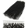 BEEOS Deep Wave Crochet Human Hair 160g, 1B/4/30 Ombre Knotless Pre-Separated Feather Crochet Hair for Women 160g, Invisible String Lightweight Reusable(160g Deep Wave Natural Black)