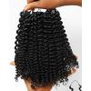 BEEOS Deep Wave Crochet Human Hair 160g, 1B/4/30 Ombre Knotless Pre-Separated Feather Crochet Hair for Women 160g, Invisible String Lightweight Reusable(160g Afro Kinky Curly Natural Black)
