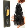 BEEOS Deep Wave Crochet Human Hair 160g, 1B/4/30 Ombre Knotless Pre-Separated Feather Crochet Hair for Women 160g, Invisible String Lightweight Reusable(40g Afro Kinky Curly Natural Black)