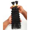 imageBEEOS Human Braiding Hair for Boho Braids 100g Deep Wave Bulk Human Hair for Braiding Bohemian Knotless Micro Braids 18 Inch 1B Natural Black1B Natural Black100g