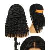 BEEOS Kinky Curly Remy Human Hair Half Wig, 200% Density 3 In 1 Drawstring Glueless Half Wig for Women, Seamless Flip Over 20 Inch #1 Jet Black(Burmese Curly)