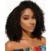 BEEOS Kinky Curly Remy Human Hair Half Wig, 200% Density 3 In 1 Drawstring Glueless Half Wig for Women, Seamless Flip Over 20 Inch #1 Jet Black(Kinky Curly)
