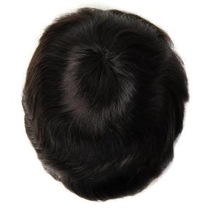 BEEOS 0.03mm Thin Skin Toupee Hair for Men 8×10 Inch PU Base Mens Toupee #1B Natural Black