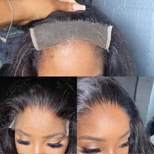 BEEOS 13×6 HD Lace Frontal Only, 0.10mm Ultra-thin Invisible Film Lace Straight Virgin Human Hair Frontal Pre Plucked Natural Hairline 20 Inch(5×5 HD Lace Closure-Straight)