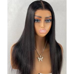 BEEOS 13×6 Ultra-fitted HD Lace Wig 250% Density Pre Plucked Curly Human Hair Wigs Bleached Knots 18 Inch(5×5 HD Lace Straight Wig Jet Black Color-250% Density)