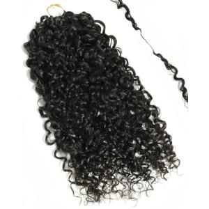BEEOS Deep Wave Crochet Human Hair 160g, 1B/4/30 Ombre Knotless Pre-Separated Feather Crochet Hair for Women 160g, Invisible String Lightweight Reusable(160g Burmese Curly Natural Black)