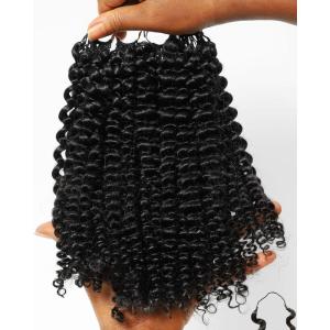 BEEOS Deep Wave Crochet Human Hair 160g, 1B/4/30 Ombre Knotless Pre-Separated Feather Crochet Hair for Women 160g, Invisible String Lightweight Reusable(160g Afro Kinky Curly Natural Black)