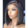 BEEOS Ultra-fitted HD Lace Wig 250% Density 13×6 Full Frontal Straight Bob Human Hair Wigs Pre Plucked Bleached Knots 12 Inch(13×4 Full Frontal Transparent Lace Straight Bob Wig-150% Density)