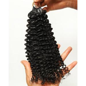 BEEOS Human Crochet Hair Kinky Curly 160g, Pre-Separated Feather Crochet Human Hair for Women, Detangle Easily and Reusable 16 Inch(40g-Afro Kinky Curly-Natural Black)