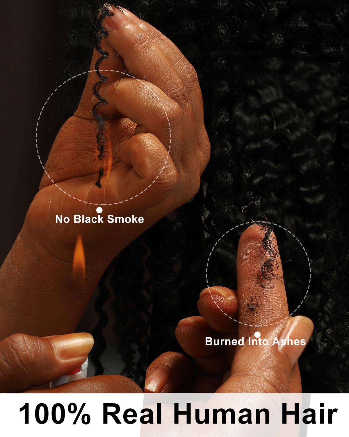 imageBEEOS Remy Human Crochet Hair Burmese Curly PreSeparated Knotless Feather Crochet Human Hair for Women 18 Inch Miracle Knots and Reusable 40g160gBurmese CurlyNatural Black